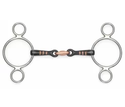 Shires Two Ring Sweet Iron Gag With Raised Ribs Bit