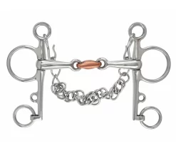 Shires Double Jointed Copper Lozenge Pelham Bit