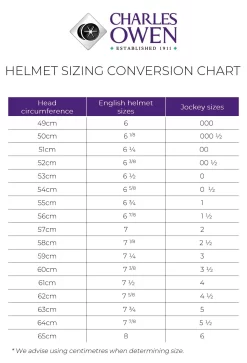 Charles Owen Sovereign Polo Helmet CLEARANCE -The Equestrian Gear Shop Charles Owen Sizing Chart jpg scaled