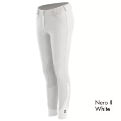 Tredstep Ireland Symphony Nero II Ladies Knee Patch Breech CLEARANCE -The Equestrian Gear Shop Nero II White 600x600 1